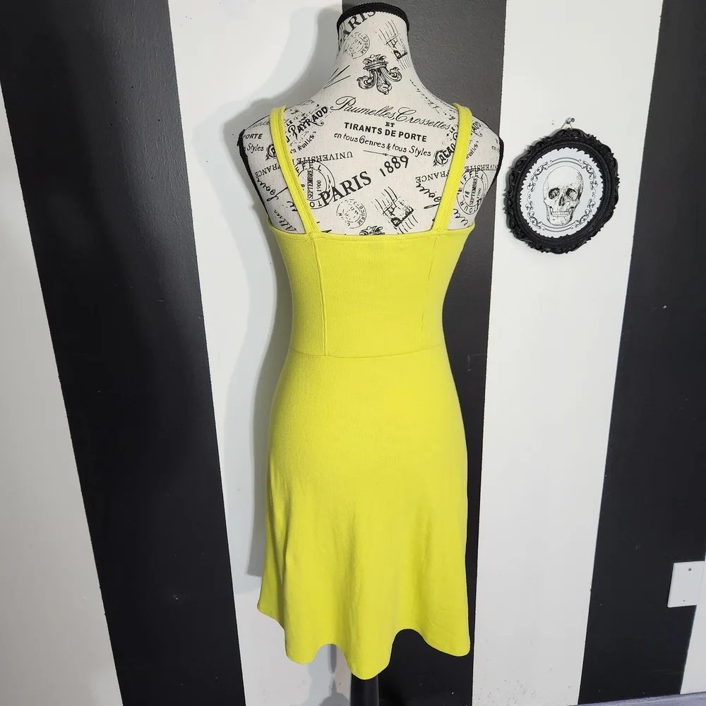 Emo Neon Lime Ribbed Tank Top - Picture 6 of 7